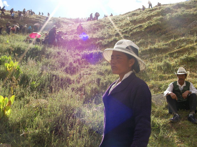 Women at Drak Yerpa tsechu festival.